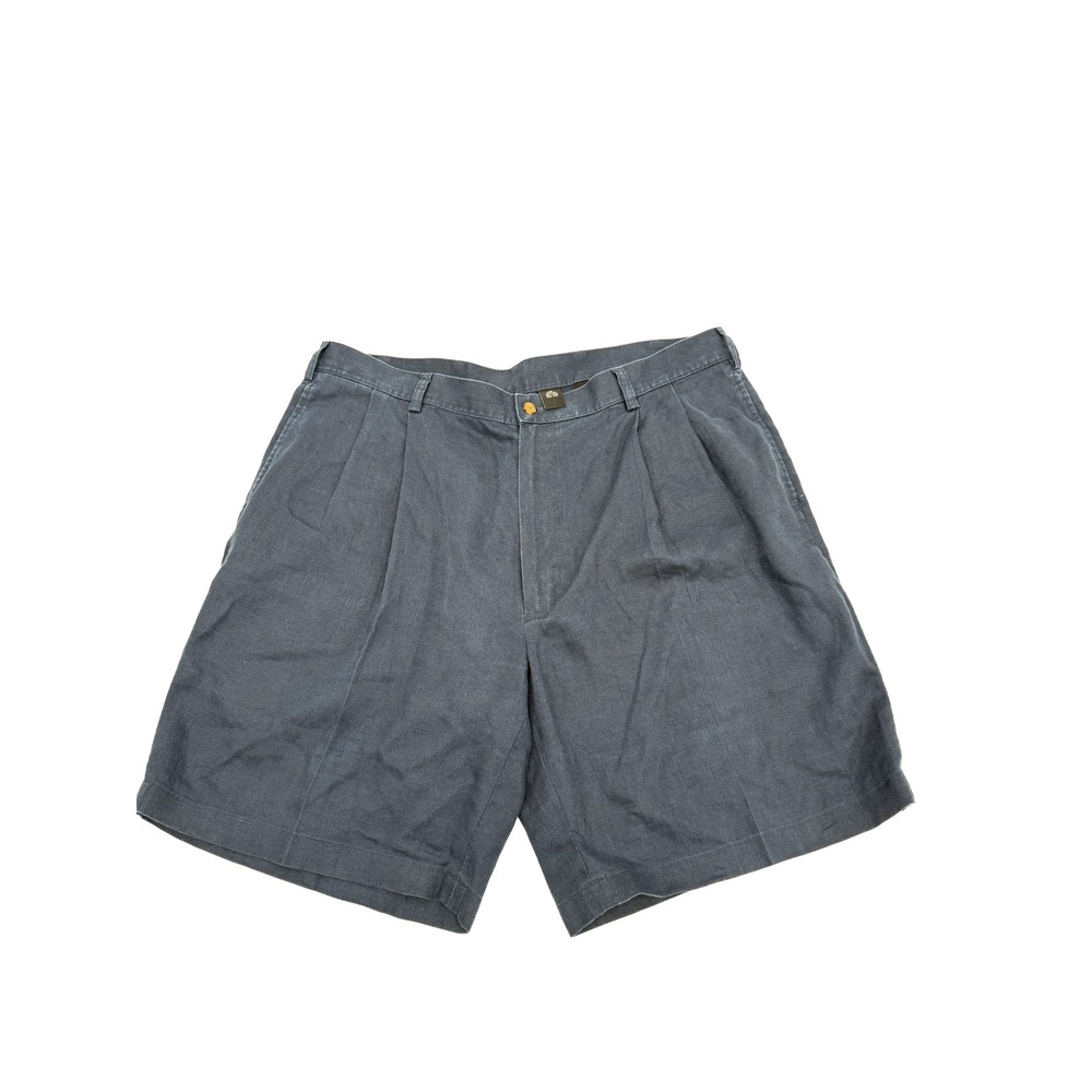 Jos. A. Bank Shorts Men 40 Blue Traveler's Collection Pleated 100% Linen Classic